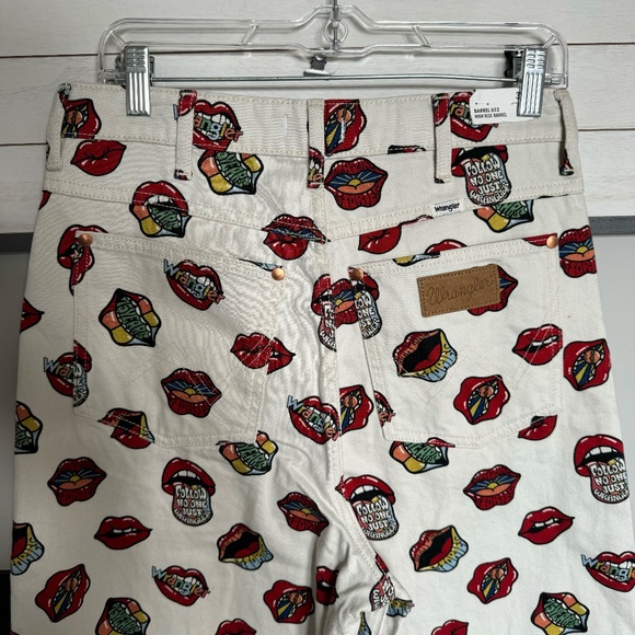 WRANGLER read my lips barrel 652 high rise size 30 wide leg rolling stone - Picture 9 of 17
